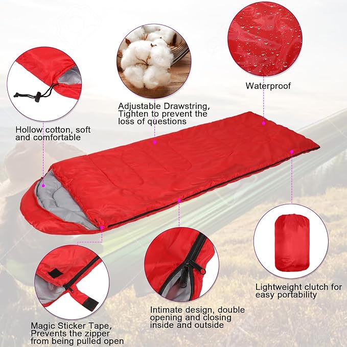 Macarrie 10 Pcs Bulk Sleeping Bags for Homeless Donation Shelter Adults 0 Degree Waterproof Sleeping Bags with Compression Sack for Cold Weather Emergency Hiking Camping Warm