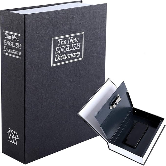 KYODOLED 10.5Inch Diversion Book Safe with Combination Lock, Extra Large Safe Secret Hidden Metal Lock Box,Money Hiding Box,Collection Box,10.5" x 7.8" x 2.6" Black Extra Large