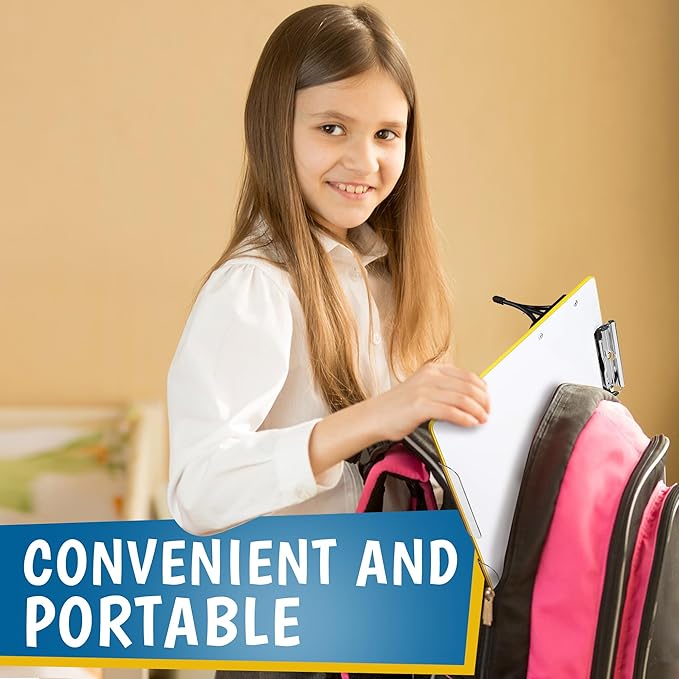 Slant Board for Writing – Adjustable Magnetic Whiteboard & 22° Angle Ergonomic Desk for Reading, Writing, Drawing and Studying – Portable Tabletop Stand for Students & Teachers - Yellow