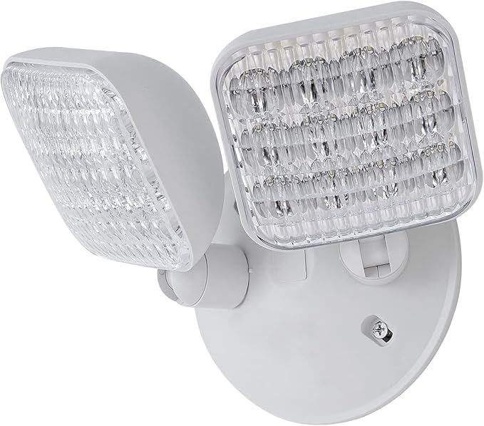TANLUX Emergency Remote Head Lighting, 1 Pack Double Head Emergency Light, UL Listed, Multi Voltage 3.6 to 24 Volt Input, 2 by 3 Watts, 2 by 180 Lumen, White