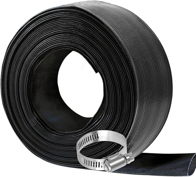 Eastrans 2'' x 100 FT Pool Backwash Hose with Hose Clamp,Extra Heavy Duty Discharge Hose,Drain and Filter Pump Hoses for Swimming Pool,Wall Thickness 1.35mm,Super wear-resistant,weather blast
