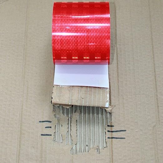 Non Fading Reflective Tape Red Outdoor Waterproof 4 inch, High Visibility Warning Industrial Marking Tape, Safety Stickers (11 feet)