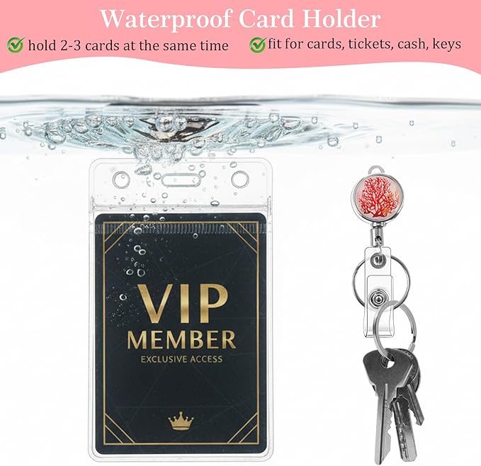 Lanyard for Cruise Ship Card, 2PCS Retractable Plastic Cruise Card Lanyard, Waterproof for Id Badge Key Office School Travel