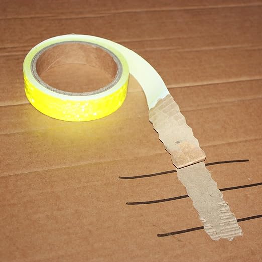 Fluorescent Yellow Reflective Tape Outdoor Waterproof 1 inch, High Visibility Warning Safety Industrial Marking Tape (15 feet)