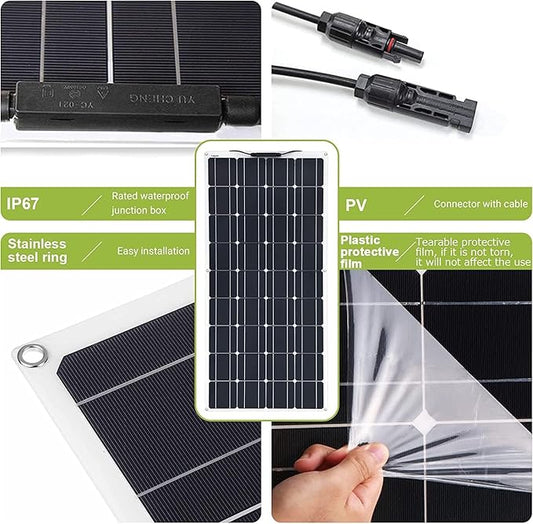 800 Watt Flexible Solar Panel for RV, 2 × 400 Watt 12 Volt Solar Power Panel Kit with 40A Solar Charge Controller Monocrystalline Solar Panels for Camping Off Grid Car Battery Charging Boat