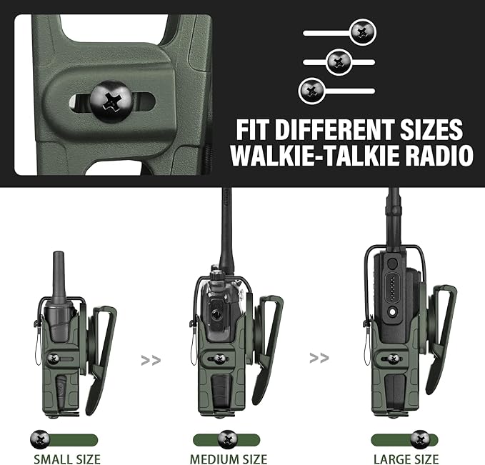 Paddle Holster for Motorola APX/XTS/HT, Kenwood TK/Hytera PD Series Radios – Radio Holder with Index Finger Release, Adjustable Cant, Right Handed, OWB Carry, Green