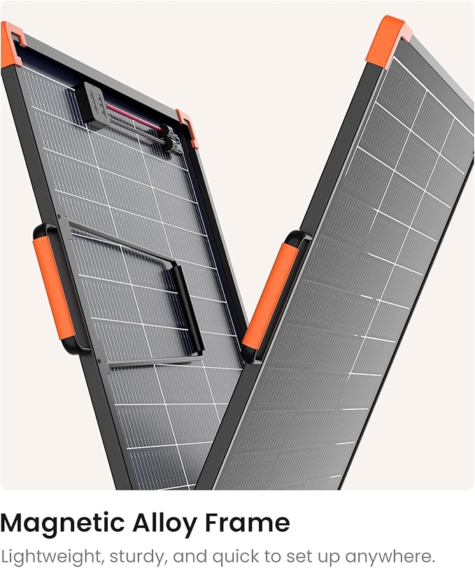 N-Type 16BB 110W Bifacial Portable Solar Panel, 25% High Efficiency Composite Foldable Solar Charger, RV Essentials, IP67 Waterproof for Camping RV Offgrid Living