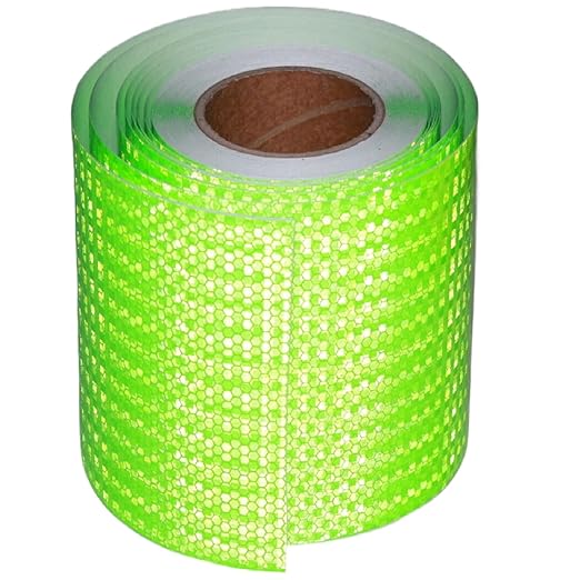 Green Reflective Tape Outdoor Waterproof 8 inch High Visibility Hazard Conspicuity Safety Industrial Marking Tape (66 feet)