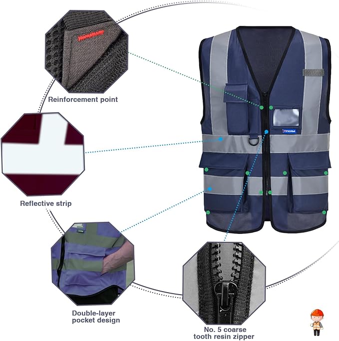 6XL 7XL 8XL navy amazon safety vest for man