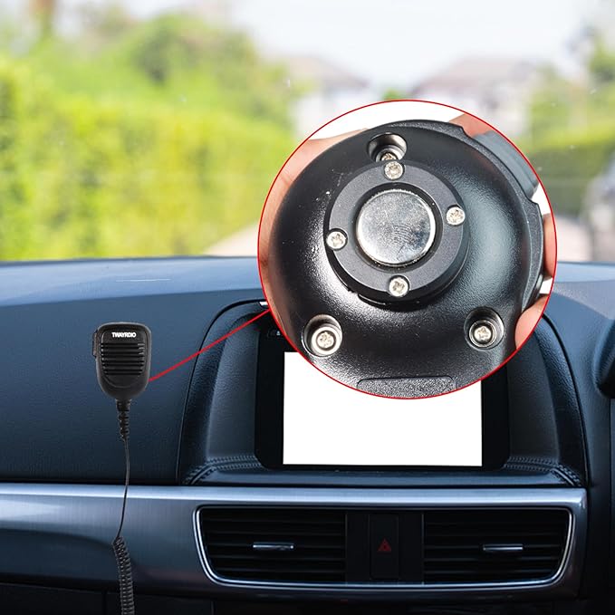 TWAYRDIO CB Mic Holder Mount, Magnetic Microphone Holder Kit for CB Radio Microphone