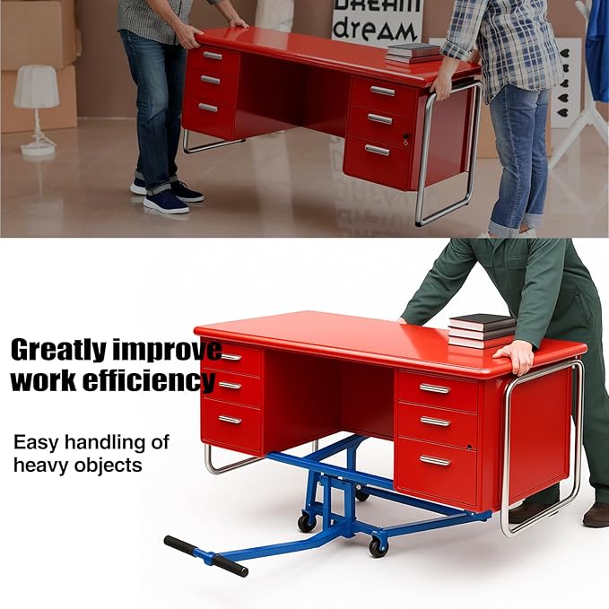 Steel Desk Easy Lift Desk Mover 33 x 22 x 34.5 Inches, 600 Lb, for Transporting Furniture Machinery Appliances