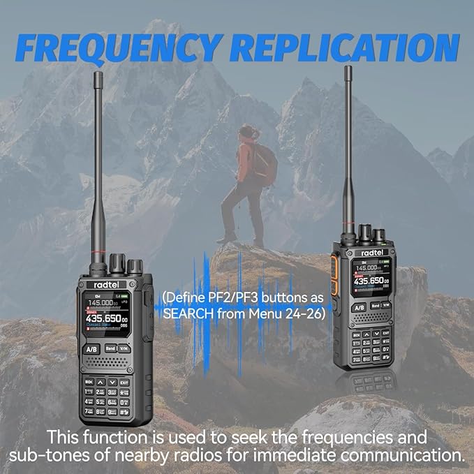 Radtel RT-920 Walkie Talkie 8W Long Range Programmable Bluetooth Two-Way Handheld Radio, SW MW LW CB 27MHz -126dBm Receive SSB AM FM Noise-Reduction NOAA