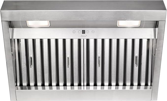 Range hood, 30 Inch Range Hood Insert with 600 CFM Powerful Suction, Ultra Quiet Ducted Stainless Steel Kitchen Stove Vent Hood with Dimmable LED Lights, Timer, 4-Speed Touch Control
