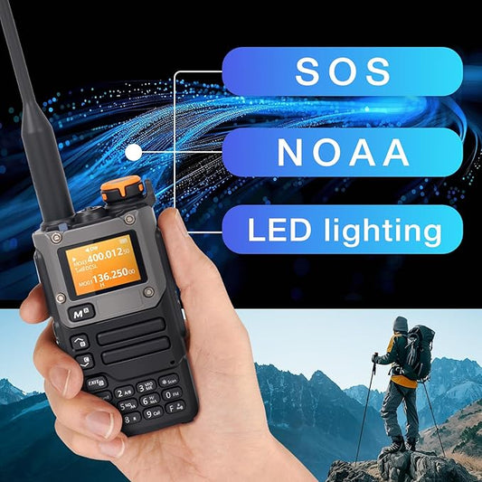 Walkie Talkie, Long Range, Two Way Radio, NOAA, Fast Frequency Copying, Flashlight, Long Battery, Type-C and Dock Charging, Suitable for Outdoor Adventurers and Campers (2 Packs)