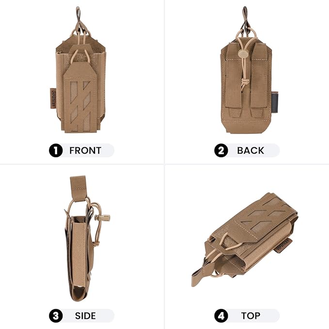 EXCELLENT ELITE SPANKER Tactical Universal Radio Holster Holder Molle Radio Pouch Adjustable for Duty Belt,Vest for Two Ways Walkie Talkie