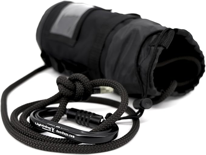 Lightning X Fire Rescue Personal Escape Rope Bag Bail Out Kit w/ 40' x 8mm Rope & Carabiner NFPA