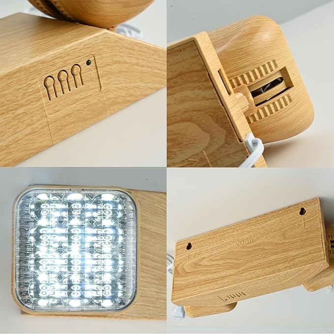 Plug in Emergency Lights for Business Home Power Failure 4Hours 300lm LED Rechargeable Light Fixtures with Battery Backup, AC85-277V -Wood