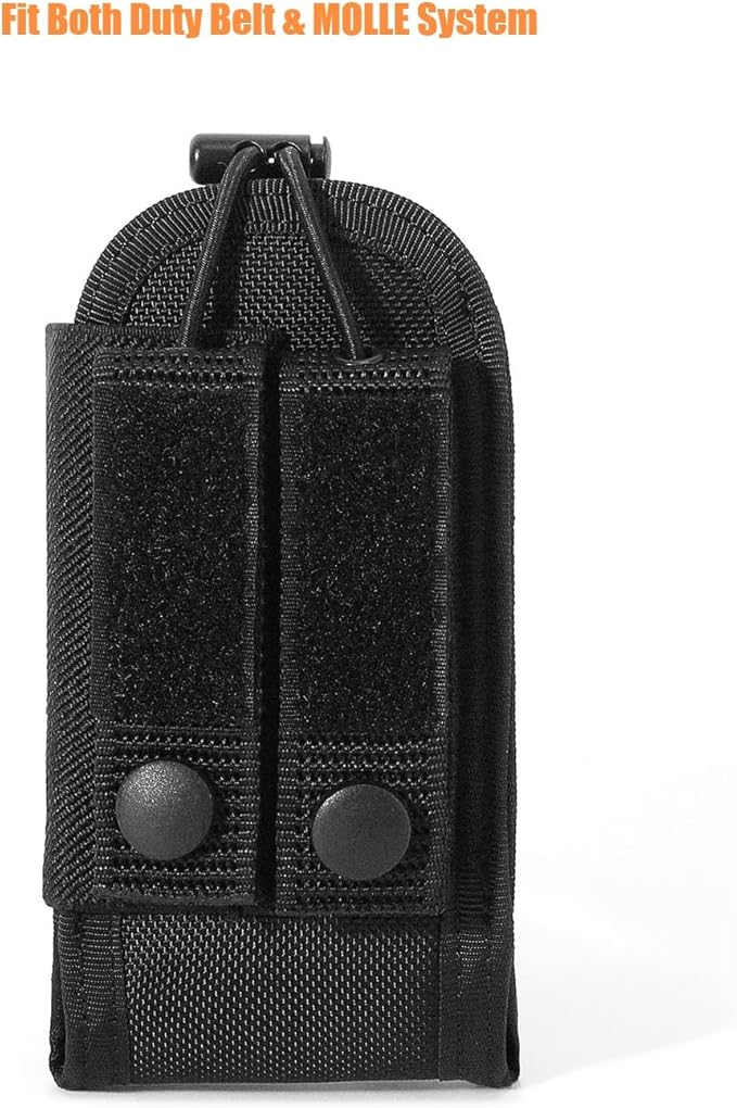 TACNEX Universal Radio Holster Tactical Two Ways Radio Holder Compact Elastic Walkie Talkies Pouch Nylon Case w/MOLLE Strap Duty Belt Clip for Police Leo Security Firefighter Rescue EMS EMT Military
