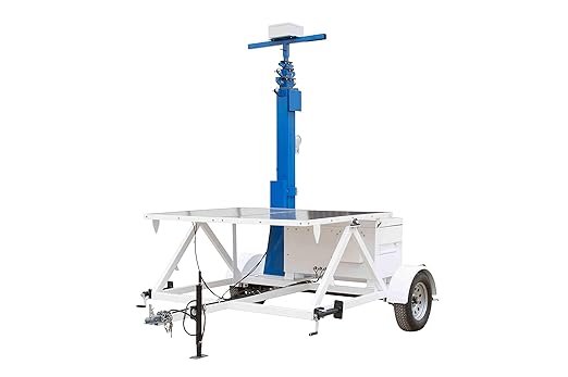 45' Portable Solar Light Tower - 7.5' Trailer - 12V 200aH Battery Bank - (1) Junction Box