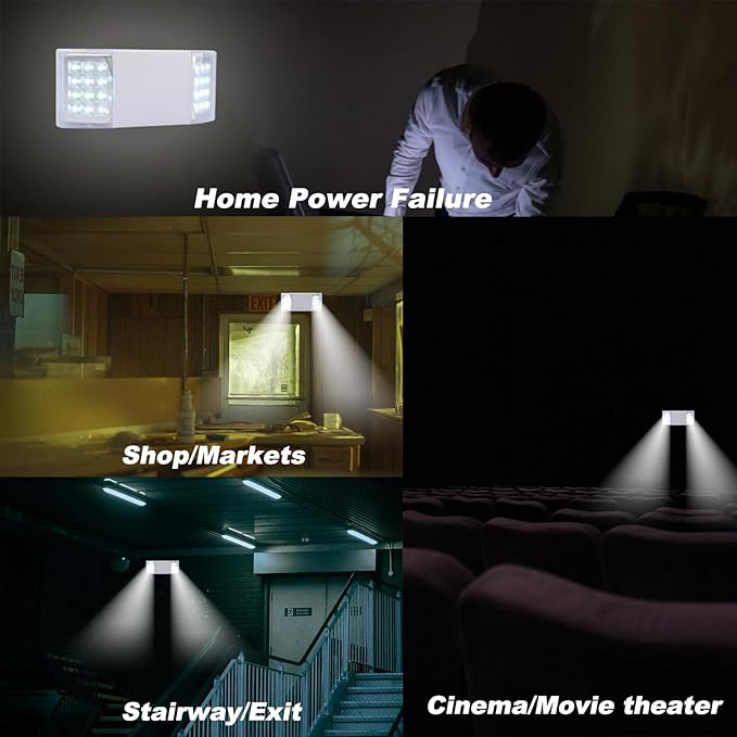Plug Emergency Lights for Business Home Power Failure Outage 4Hours 300lm LED Exit Lighting Fixtures with Battery Backup AC85-277V