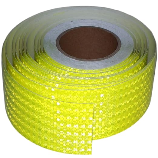 Fluorescent Yellow Reflective Tape Outdoor Waterproof 3 inch Wide for Cars, High Visibility Safety Adhesive Stickers Strips (66 feet)