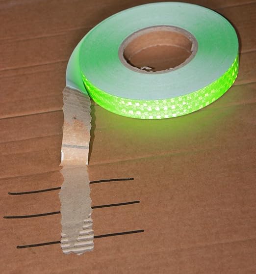 Green Reflective Tape Outdoor Waterproof 1 inch Wide for Truck, High Visibility Safety Warning Adhesive Stickers Strips (166 feet)