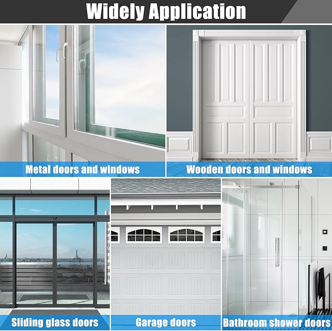 Draft Seal Tape for Doors and Windows 2 in x 40 Ft Silicone Weather Stripping Extra Thick 2mm Door Seal Strip with Strong Adhesive Draft Insulation Stopper Side Seal - Clear