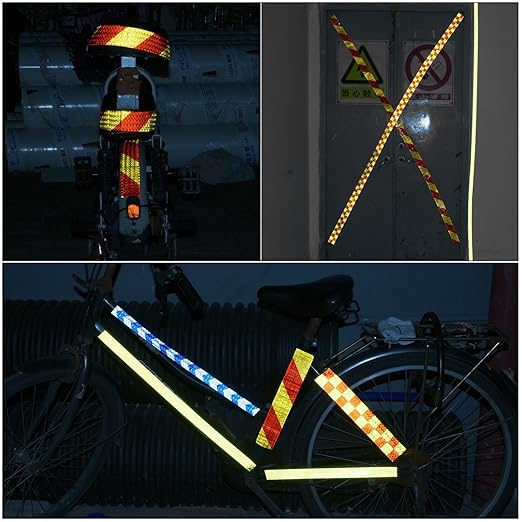 PATIKIL Reflective Tape, 4 Inch x 20 ft Waterproof Self Adhesive High Visibility Safety Warning Arrow Tape Outdoor Reflectors for Trucks Trailers Cars, Yellow Black