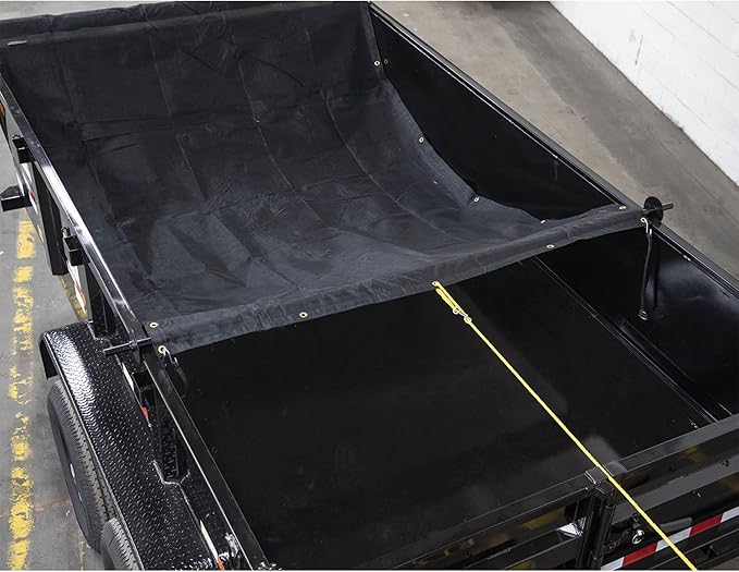Buyers Products DTR7515 Aluminum Tarp System with Mesh Tarp, 7-1/2 x 15 Feet – Dump Body Tarp Kit, Heavy Duty Double-Stitched Hems, Brass Grommets, Telescoping Roller, Complete Hardware Included