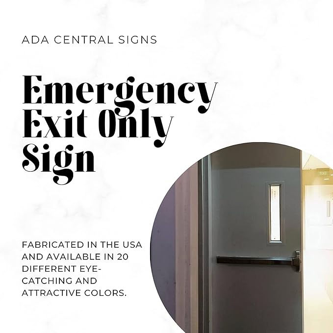 6" X4" Emergency Exit Only Sign - ADA Compliant Tactile Graphics Grade 2 Braille Text Prohibition Sign | Wall Mount Plastic Emergency Safety Restriction Sign for Business & Office