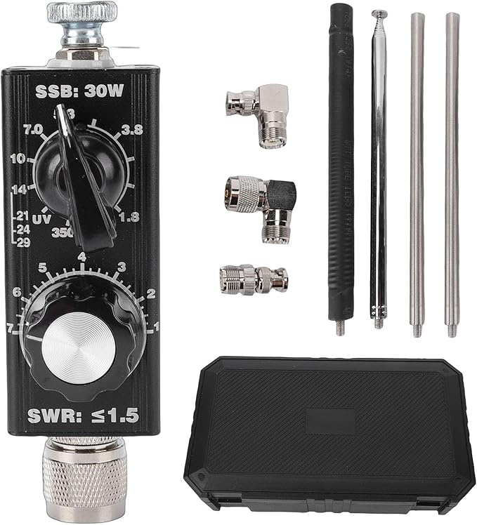 Jectse QRP Shortwave Antenna, Portable UHF VHF Radio Antenna with Adjustable Frequency 1.8MHz-30MHz, for Indoor Outdoor Use