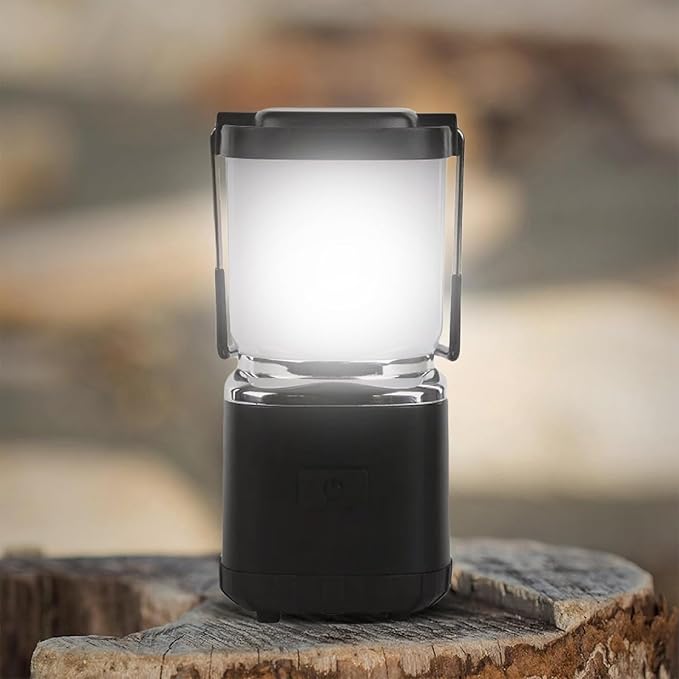 LUXPRO LP189 Mini Lantern - USB-C Rechargeable Camping Light - with 4 Color Modes - Dimmable LED Portable Lantern for Hiking & Emergency - Handy Compact Design (Black, 1-Pack)