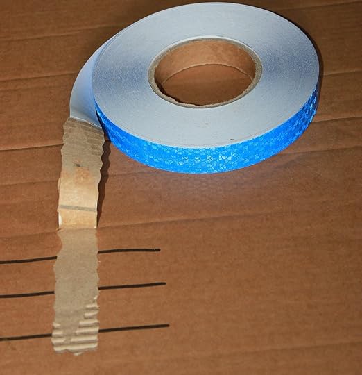 Industrial Reflective Tape Blue 1 inch Wide, Outdoor Waterproof High Visibility Safety Warning Adhesive Reflector Strips (166 feet)