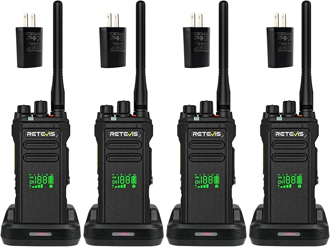 Retevis NR30D DMR 2 Way Radio Handheld,Professional Two Way Radios Long Range,Noise Canceling,IP67 Waterproof,Compatible with Motorola CP100D Digital Walkie Talkies,for Manufacturing Logistics(4 Pack)
