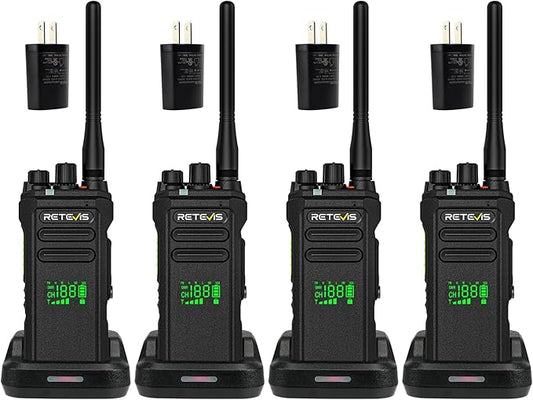 Retevis NR30D DMR 2 Way Radio Handheld,Professional Two Way Radios Long Range,Noise Canceling,IP67 Waterproof,Compatible with Motorola CP100D Digital Walkie Talkies,for Manufacturing Logistics(4 Pack)