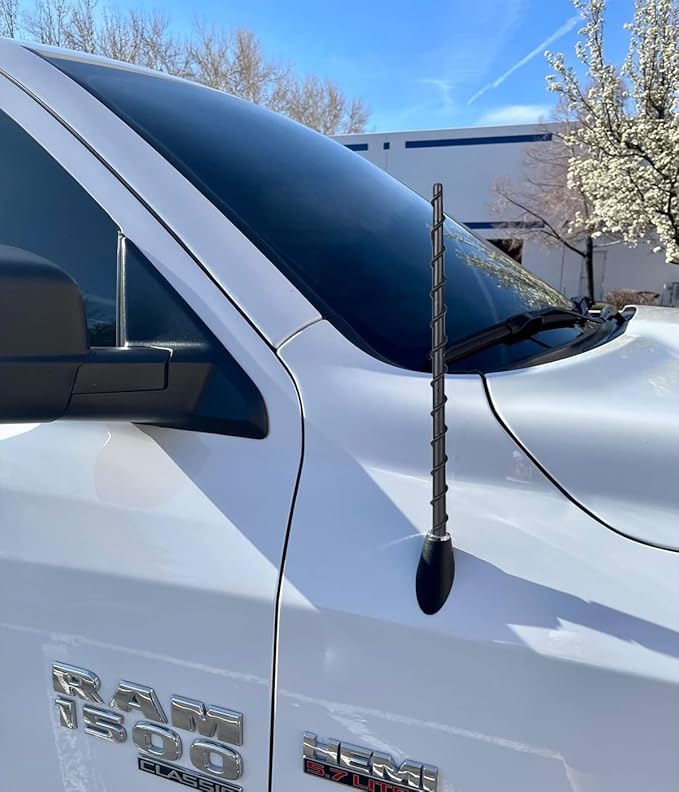 Antenna fits for Dodge Ram 1500 1990-2025 & Ford F150 1990-2025, 13 inches Spiril Rubber Antenna Replacement for Dodge RAM Truck Radio Accessories Enhanced Reception