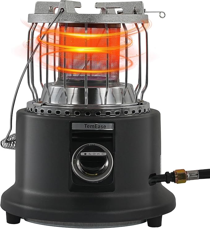 2-in-1 Portable Propane Heater Indoor & Outdoor & Stove, 13000 BTU Propane Tent Heater for Camping, ODS/Tip-Over/Flame-Out Safety, 360° Heat, Cooktop for Boiling Water/Heating Food, Regulator Hose