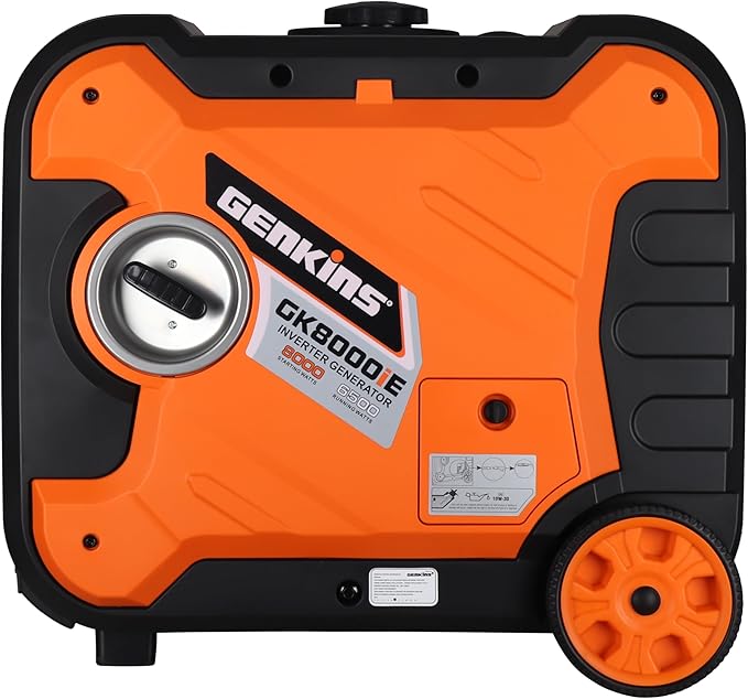 8000 Watts Portable Inveter Generator Quiet Operation Electric Starter Gas Powered Wheel Kit Included Gas Powered Perfect for Camping, Recreation, Emergercy Back UP etc
