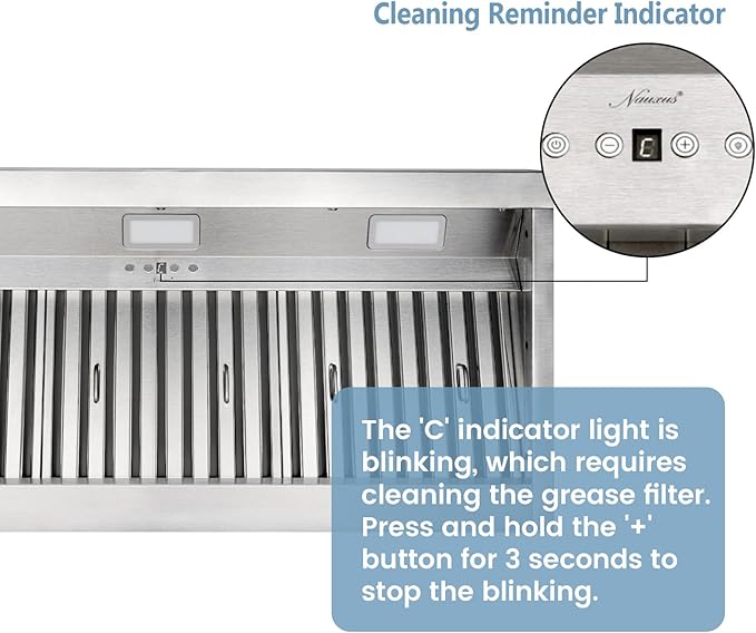 Akicon Range Hood Insert 42 Inch, 1200 CFM Built-in Kitchen Hood with 4 Speeds, Ultra-Quiet Stainless Steel Ducted Vent Hood Insert with Dimmable LED Lights and Dishwasher Safe Filters