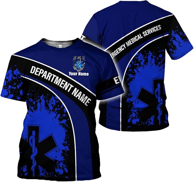 Personalized EMT 3D Shirt, EMT 3D Hoodie, 3D EMS Hoodies for Men, Medical Uniforms EMS Shirt, Emergency Medical Service Shirt