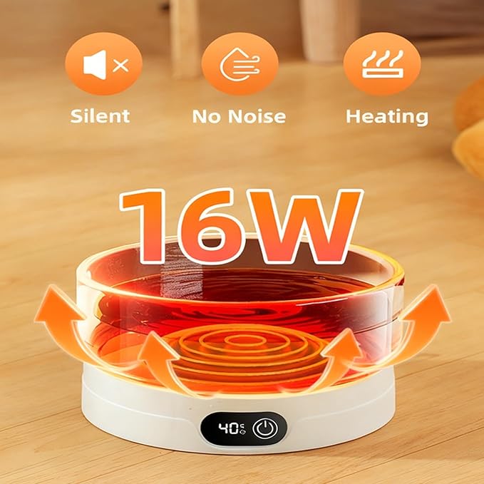 Heated Water Pet Bowl, 4 Temperature Settings Dringking Bowl for Dogs, Cats and Small Animals, Digital Display Temperature Bowl, Indoor Use