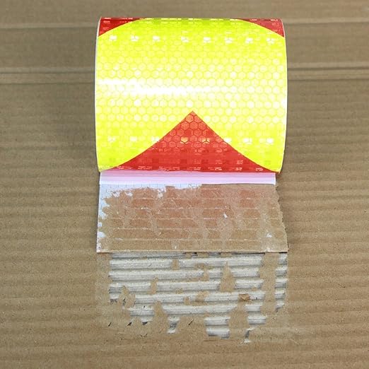 Reflective Tape 4 inch X 10 feet, Outdoor Waterproof Hazard Conspicuity Safety Warning Industrial Marking Tape
