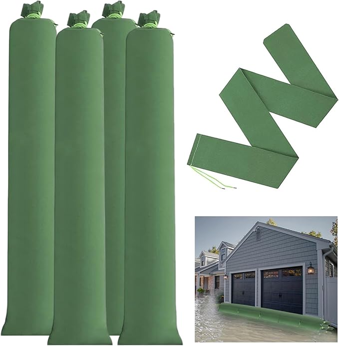 Sand Bags for Flooding 4Pcs Reusable Flood Barrier, 47.2x7.5 Inch Canvas Flood Water Barrier, Suitable for Indoor and Outdoor