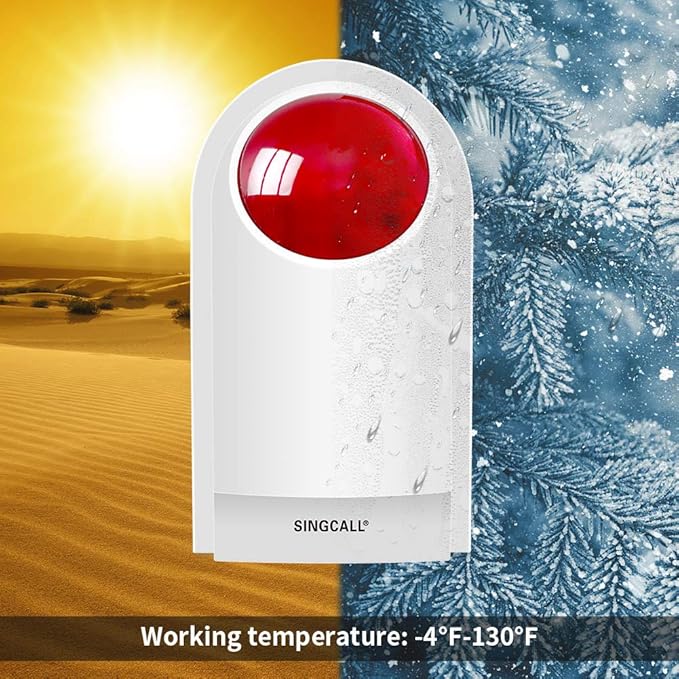 Strobe Siren Panic Alarm Button Siren Alarm with Light for Home Caring Loud Outdoor SOS Alert System 2 Red Flashing Siren and 4 Emergency Button for Store Hotel Jewelry Shop Security