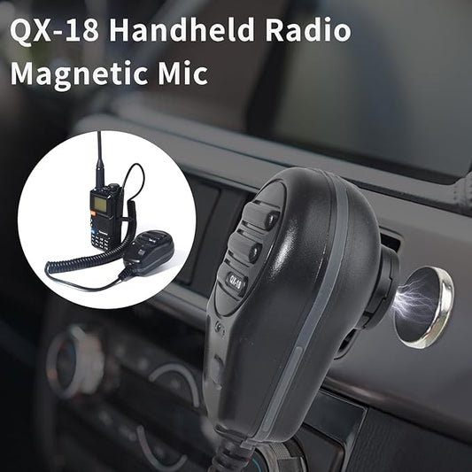 UAYESOK QX-18 Walkie Talkie Magnetic Mic for Baofeng uv-5r, Kenwood NEXEDGE Radios, Hands-Free/Transmit LED Light/Clear Audio (Yellow)