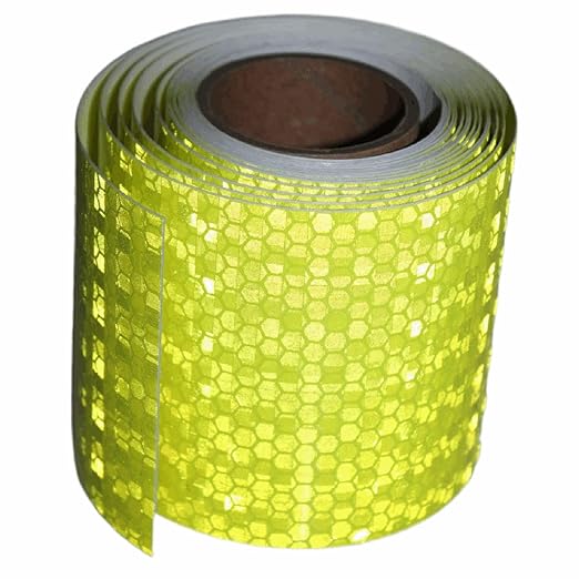 Fluorescent Yellow Reflective Tape Outdoor Waterproof 3 inch Wide, High Visibility Warning Safety Industrial Marking Tape (10 feet)