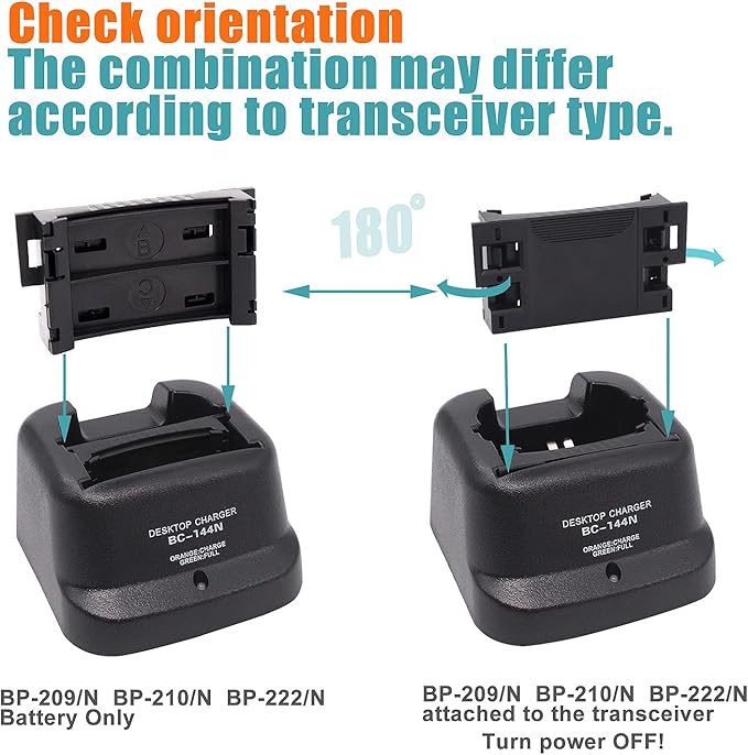 Replace BC-144N Rapid Charger for ICOM IC-A6 IC-A24 IC-F3GT IC-F4GT IC-F30GT IC-F40GT IC-F11 IC-F21 IC-V8 IC-V82 IC-U82 Radio BP-209N BP-210N BP-222N
