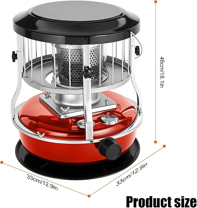 2 in 1 Portable Kerosene Heater Stove Kerosene Heaters for Indoor Use 9000 BTU Non Electric Heaters Indoor Outdoo for Camping Hunting Cooking and Emergency Heater Red