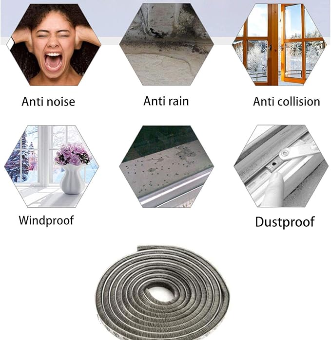 32.8 Ft Self Adhesive Seal Strip Weather Stripping Weatherstrip for Windows and Doors House Soundproofing,Windproof,Dustproof,Stronger Stickiness,0.35 Wide X 0.35 inch Thick.