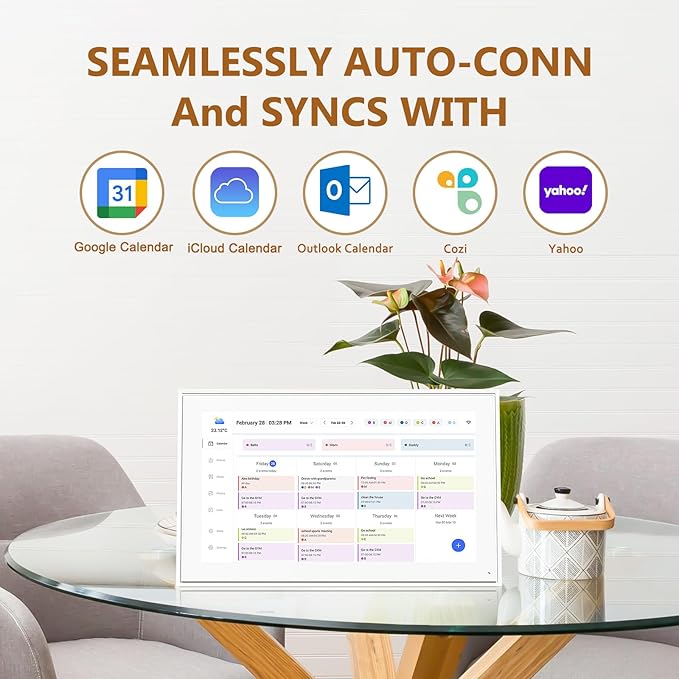 Calendar 10.1 Inch Digital Calendar & Chore Chart, Smart Touchscreen Interactive Display for Family Schedules Gift for Mother Mom Women Grandpa